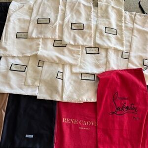 30+ Designer Shoe Protector Bags- Gucci, Prada, Louboutin, etc NEVER USED